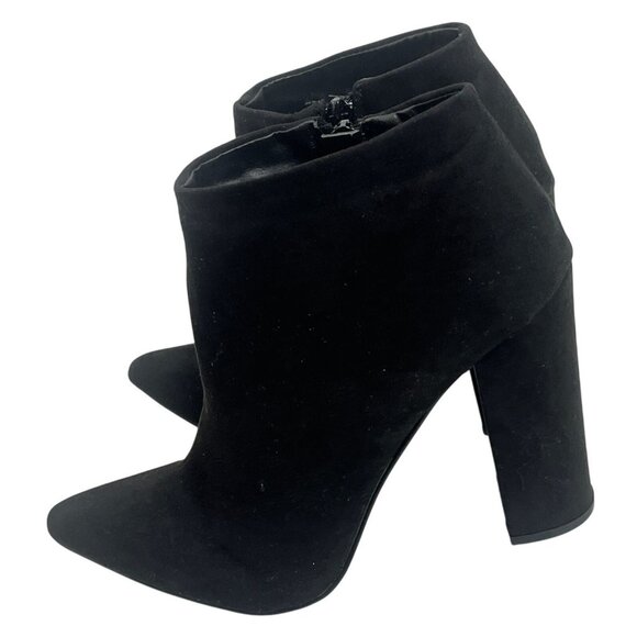 Shoedazzle Faux Suede Ankle Booties Women’s 9.5 Black High Heel Boots Fall - Picture 6 of 13